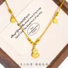 Tienda de Oro Mismo Estilo Arena Dorada Paz y Alegría Calabaza Hielo Triturado Collar Colgante para Mujer Cadena para Clavícula Celebridad de Internet Regalo para Novia