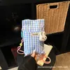 Nueva Bolsa para Teléfono Móvil Estilo Cuadros, Bolsita para Almacenamiento Varios, Porta Llaves y Monedas con Tarjetero, Bolso de Mano Pequeño de Tela, Bolso para Teléfono Móvil de Moda