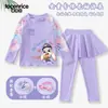 Nuevo Traje de Baño Zootopia Judy para Niñas, Dos Piezas con Mangas Largas y Pantalones Largos, Protección Solar, Secado Rápido, Conjunto de Ropa de Baño para Niñas