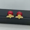Brincos de Pérola Cd Dior para Mulheres, Tachos Clássicos Versáteis com Letras Cheias de Diamante, Tachos e Brincos S925 de Alta Qualidade