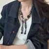 Colar Cachecol de Seda Estampa Leopardo Maillard para Mulheres 2025 Novo Estilo Popular Corrente de Suéter Personalizada Acessórios de Design de Nicho