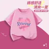 Camiseta de Manga Corta para Niña Verano Algodón Puro Niña 2026 Nuevo Estilo Moda Infantil Tops de Media Manga Verano Marca de Moda