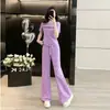 Conjunto Esportivo Casual Tie-Dye Jovem para Mulheres 2026 Verão Novo Estilo Coreano Manga Curta Calça Wide-Leg Conjunto de Duas Peças Tendência