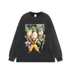 Camiseta de Manga Corta para Hombre con Estampado de Personajes de Anime y Cómic, Versión Grande Holgada de Algodón con Cuello Redondo, Top para Hombre