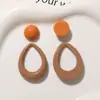 Novos Brincos de Resina Geométricos Retrô Japoneses de Cor Sólida Coloridos com Borda Oval Oca Acessórios para Brincos e Chaveiros DIY