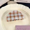 Pasador de Acetato a Cuadros Retro de Tamaño Mediano para Mujer, Pasador de Gama Alta para la Parte Posterior de la Cabeza, Pinza de Tiburón, Pasador para Cola de Caballo, Accesorio para el Cabello