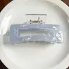 Pinza para el pelo de PVC Estilo Coreano con Acabado de Alta Gama, Exquisita Pinza Versátil Cuadrada Color Caramelo Transparente, Accesorio para el Cabello tipo Pinza de Tiburón