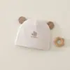 Touca Fetal para Bebê Dupla Camada Touca Fetal para Recém-Nascido 0-3 Meses Chapéu de Bebê para Todas as Estações Padrão Bordado de Desenho Urso