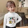 Y2028# camiseta de manga larga versátil de otoño para niñas, nueva camiseta interior, camiseta de manga larga para niñas y niños, chaqueta versión coreana