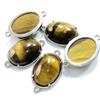 Colgante doble agujero ovalado de amatista incrustada nuevo transfronterizo 13*18mm superficie de huevo hecho a mano DIY accesorios de joyería de mano