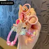 Chaveiro Criativo de Letra com Óleo e Bolinhas Coloridas Flutuantes Delicadas, Adequado para Meninas, Argola de Chaveiro de Bolsa de Casal