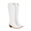 Botas Estrangeiras Britânicas Bordadas Grossas 40 Joelho Comércio Exterior 45 Botas tamanho grande Botas de Cavaleiro Novas Botas Altas e Salto Alto Adulto