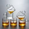 Vidro transparente simples Xícara de chá pequena Copo de chá alto borossilicato de vidro Kung Fu Tea Set Xícara de chá Household Straight Glass Tea Cup