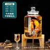 Garrafa de vidro para vinho com torneira 4 Jin 6 Jin 20 Jin jarro de vinho espessado jarro de vinho doméstico selado garrafa de vinho ginseng