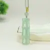 Colgante de Calabaza Circular Gato Durazno de Aventurina Natural, Cadena para Clavícula de Jade Mariposa Trébol de Cuatro Hojas Color Agua Clara