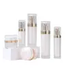 Botella de Bomba Acrílica para Cosméticos de Alta Calidad en Stock, Portátil y de Lujo con Corte de Diamante para Loción y Crema