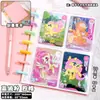 Libro de Almacenamiento de Tarjetas de Cuatro Palacios Alto Valor de Color Estilo ins Libro de Tarjetas con Botón de Hongo Hojas Sueltas Álbum de Fotos Transparente Colección de Tarjetas Pequeñas para Seguir Estrellas