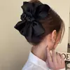 Presilha de Cabelo Elegante e Luxuosa com Laço Preto para Mulheres, Presilha Shark Fashion de Alta Qualidade para Penteados Updo, Acessório de Cabelo da Moda