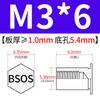 Yishenglong Pernos Remachables para Agujero Ciego de Acero Inoxidable Tuercas Remachables Placa de Presión Hexagonal Rosca Bsos-M3M4