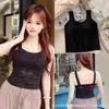 Nova Camisola Pequena de Renda de Seda Gelada Estilo Coreano Colete Sem Atrito Sutiã de Uso Único Roupa Íntima Sexy Respirável Luxo Leve