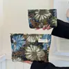 Bolsa de Cosméticos de Flor Estilo Óleo, Bolso de Mano Simple Portátil, Bolso Casual para Teléfono Móvil al Caminar, Bolso de Mano, Estuche para Lápices de Alto Valor