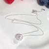 Colar de pérolas feminino, colar de pérolas leve, luxuoso, com corrente de pescoço, corrente de clavícula, joia moderna de alta qualidade, pingente circular