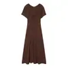 Comércio Exterior Transfronteiriço Roupas Femininas 2026 Novo Estilo Europeu e Americano Resort Tecido Triangular de Gaze Vestido Midi 0881344