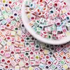 Cuentas de Letras Acrílicas de Colores Cuadradas para Pulsera Pulsera Hecha a Mano Collar Colgante de Bolsa Accesorios de Joyería