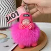 Colgante de Borla de Piel de Zorro Real Encanto para Bolso Muñeca Durmiente Accesorio de Peluche Llavero de Coche Máquina de Garra Opciones Multicolor Disponibles