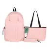 Mochila de Viaje de Gran Capacidad Color Sólido Simple Ligera Estilo Coreano Ins Versátil para Campus Estudiantes de Secundaria Preparatoria Universidad