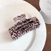 Pinza para el pelo rectangular hueca con estampado de leopardo estilo francés de acetato sintético, Pinza versátil para media coleta, Pinza de tiburón, Exquisito accesorio para el cabello para mujer