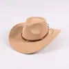 Sombrero de Vaquero Occidental Venta Caliente Transfronteriza Estilo Étnico de Gamuza Europeo y Americano Versátil Sombrero Jazz Sombrero de Vaquero Retro Occidental