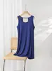 Camisola de Modal para Verão para Mulheres, Fina, Respirável, Alça Fina (Spaghetti), Sem Mangas, Cor Sólida, Pode ser Usada Fora