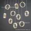 Accesorios de boda decoración de escenario salón de bodas lámpara de araña redonda de acrílico con encaje de 10 brazos lámpara decorativa lámpara de diseño romántico