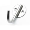 Gancho pequeño para ropa de fondo redondo de acero inoxidable estilo europeo para baño, gancho individual sólido para la parte trasera de la puerta de cocina/baño, gancho brillante para ropa, individual