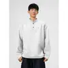 Moletom Henley Pesado com Gola Alta 270g Masculino Mistura de Algodão Meio Zíper Manga Longa Camada Base Lesxiangshui Roupa Masculina Atacado