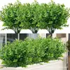Decoración de pared de plantas de eucalipto, flores y plantas de plástico falsas para simulación transfronteriza, decoración de arreglo floral en maceta, accesorios de manojo de hierba de la fortuna