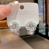 Brincos de Cristal Florais Únicos e Exclusivos com Cravação de Diamantes para Mulheres, Luxo Acessível, Alta Qualidade, Moda de Celebridades, Brincos e Brincos Exquisitos e Elegantes