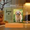 Etsy Más Vendido Retrato de Mascota Placa Conmemorativa Amazon Adornos Decorativos Huella de Pata de Perro Luz Nocturna Regalo Amantes de los Animales