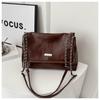 Bolso de Cadena Estilo Moda Hong Kong 2024 Nuevo Simple Casual Color Sólido Tote de Axila Bolso Grande Bolso de Mano para Mujer