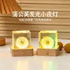 Luminária Noturna Criativa Cubo de Dente-de-leão Luminoso com Base Recarregável, Decoração de Mesa para Quarto, Artesanato, Lembranças