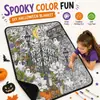 La manta de graffiti de Halloween DIY más vendida de Amazon, una manta grande de terciopelo blanco, una manta cómoda