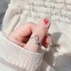 Anillo de letra de circón brillante chapado en platino de 18 quilates 26 letras inglesas anillo abierto ajustable de diamante brillante microincrustado