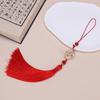 Franja com Tassel de Onda Estilo Palaciano Artesanato DIY Feito à Mão Broche Hanfu com Tassel Pingente de Leque Acessórios para Penteado