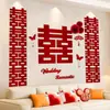 Diseño de habitación de bodas con carácter Xi pegatinas de carácter Xi tira larga carácter Xi especial de boda unidad de puerta decoración de puerta pegatinas de pared con Xi Zi
