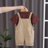 Ropa para niños, novedad de verano, pantalones cortos casuales para niños y niñas, traje de dos piezas de cuello redondo y manga corta para bebés, venta al por mayor de generación