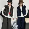 Conjunto Otoñal para Niñas Estilo Coreano Tres Piezas 2026 Nueva Moda Chaleco y Camiseta Base para Niñas Mayores con Estilo