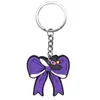 Llavero Colgante Creativo Nuevo de Niña con Lazo de Colores Plástico Suave de PVC Plástico de Gota Colgante para Mochila Escolar Regalo al por Mayor
