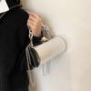 Bolso Versátil de Color Sólido Estilo Extranjero 2023 Ins Simple Retro de Un Hombro Bandolera Textura Bolso de Mujer para Mujeres