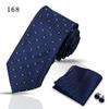 Corbata de alta gama para negocios, pañuelo de bolsillo, 3 piezas, regalo para hombre, vestido de boda, corbata de poliéster de seda, corbata de traje